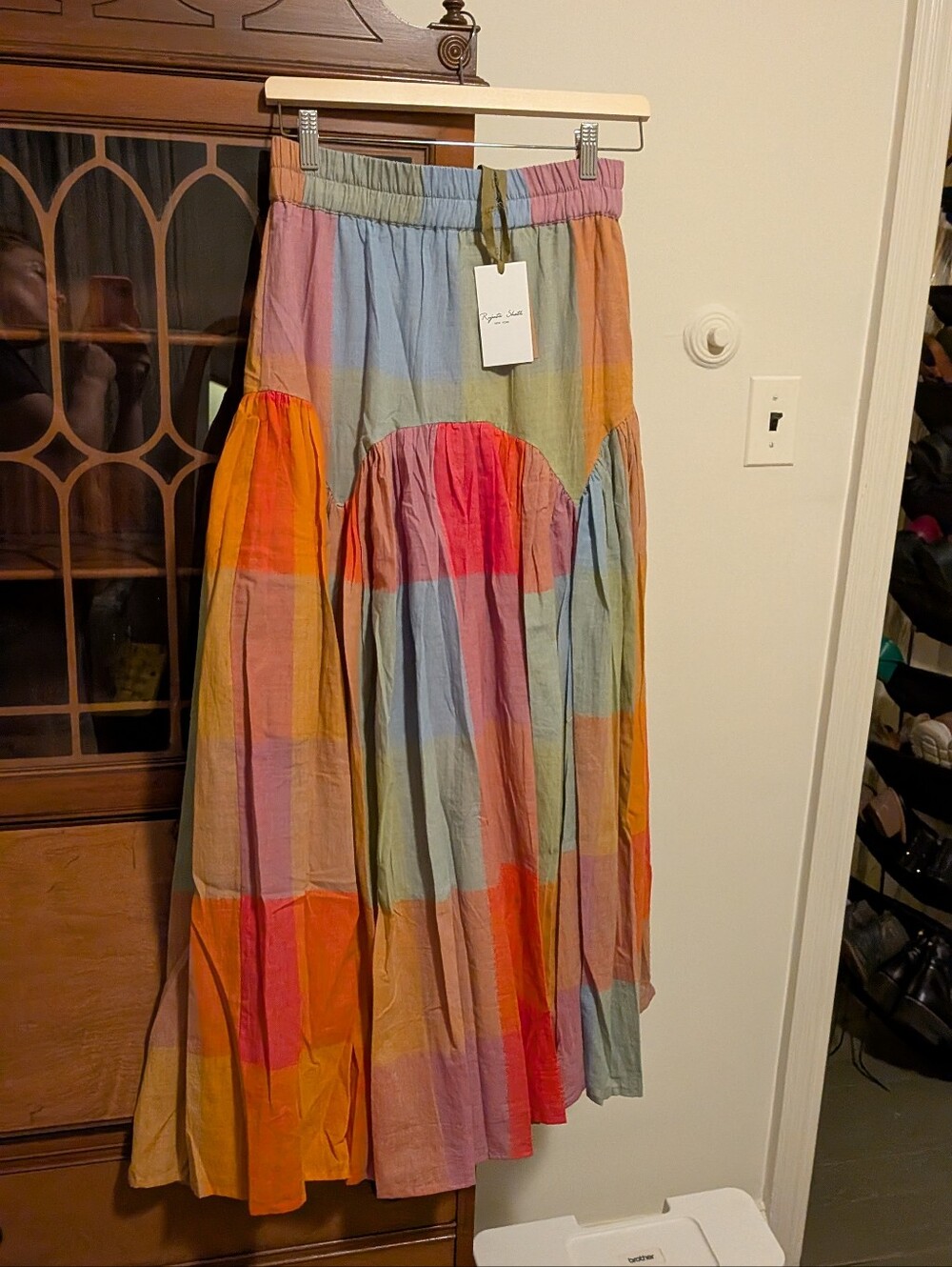 Rujuta Sheth Leila Skirt Jupiter - Tiered Multicolor Maxi Skirt Rainbow - Picture 2 of 5